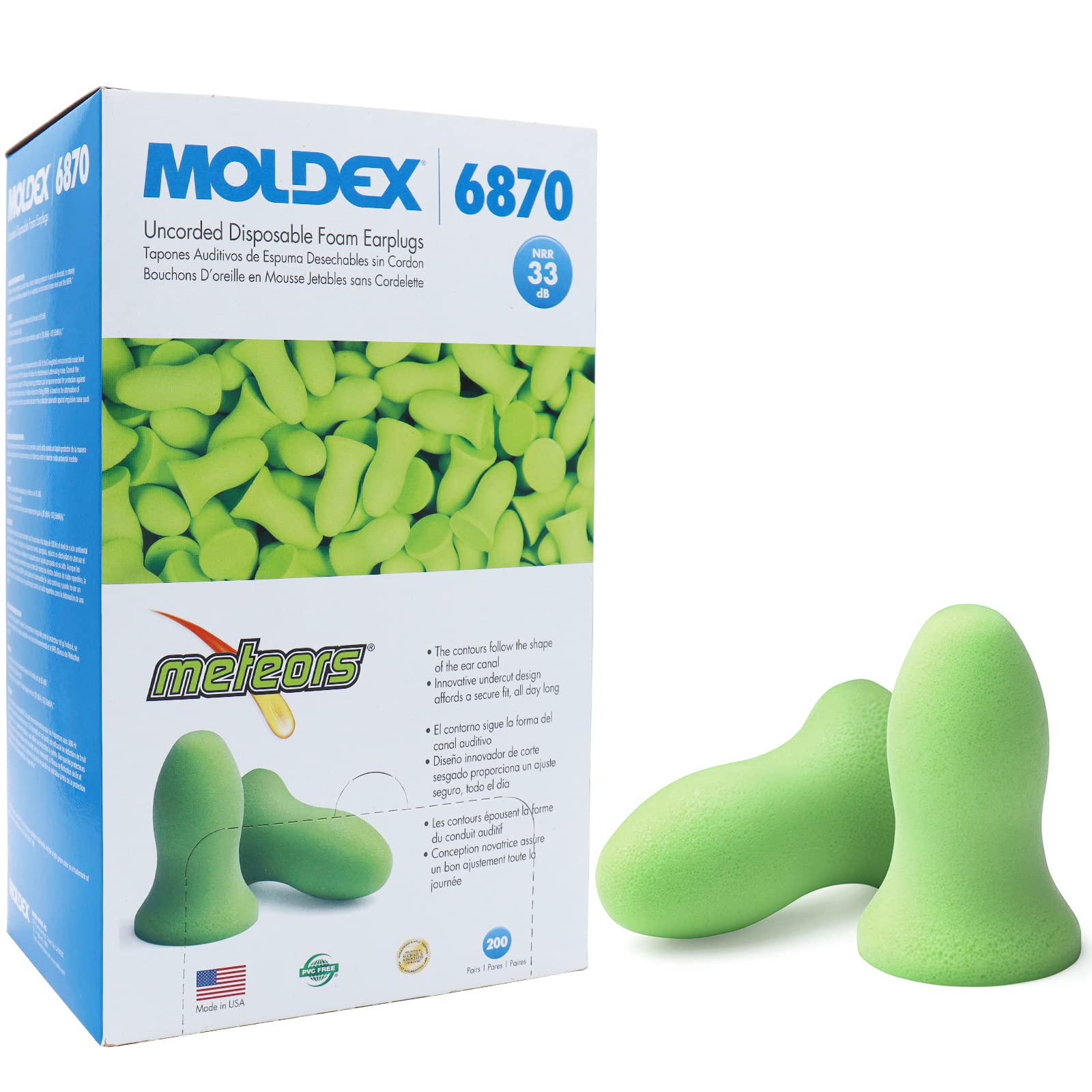 MOLDEX(モルデックス) メテオ 約200ペア 6870 耳栓 遮音 睡眠用 いびき 安眠グッズ