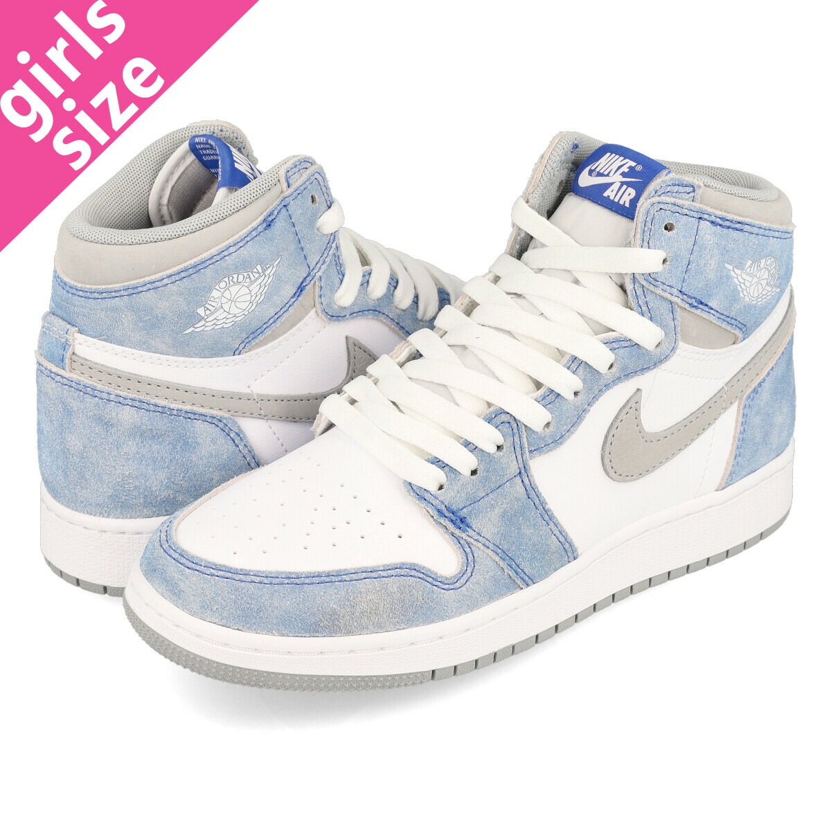AIR JORDAN 1 RETRO HIGH OG GS HYPER ROYAL/WHITE/LIGHT SMOKE GREY
