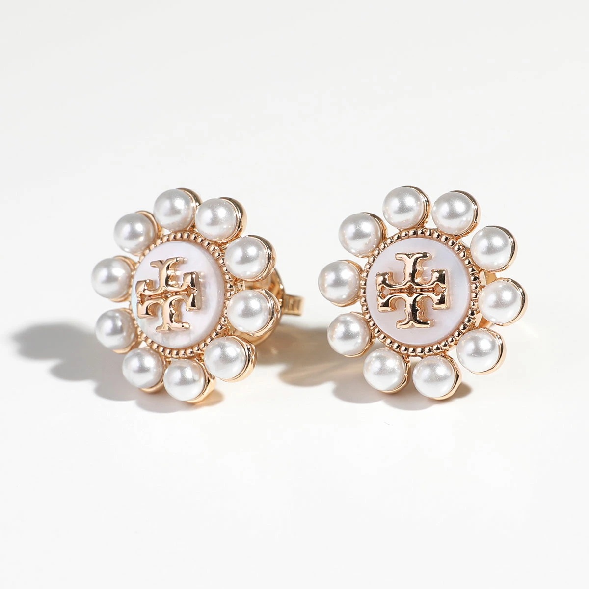 TORY BURCH トリーバーチ ピアス Kira Pearl Flower Stud キラ パール フラワースタッズ 153674 レディース ダブルT 700/TORY-GOLD/CREAM