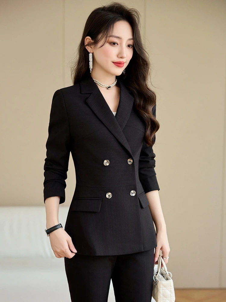 スーツ ネイビー レディース 秋 新作 ビジネス 接客 服装 オフィス用 レディース ファッション