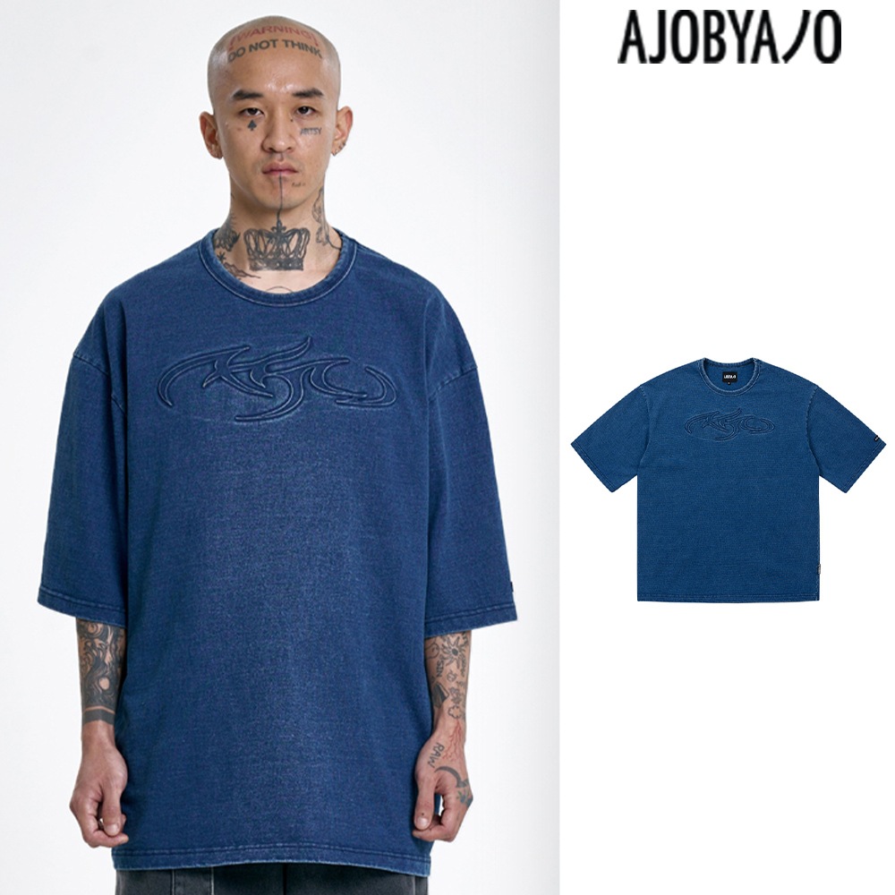 【AJO AJOBYAJO】 [PBA] Tribal AJO Embossed Denim T-Shirt