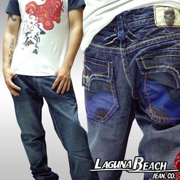 アウトレットセール ラグナビーチ メンズ デニム ブーツカット MONARCH BAY ダブル ステッチ ブルー LAGUNA BEACH ジーンズ インポート セレブ ファッション ブランド サ