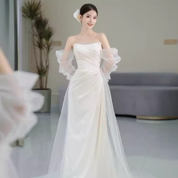 ドレス ワンピース レディース ワンピドレス スカート オフショルダー 透け感 レース ロング丈 フレア 丈長め シアー 透け感 ハイウエスト エレガント 結婚式 披露宴 お色直し