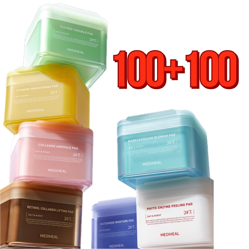 スキンケアパッド 100+100(+10) ティーツリー / マデカソサイド / コラーゲン / ウォーターマイド/ ビタマイド / レチノールコラーゲン / フィトエンザイム