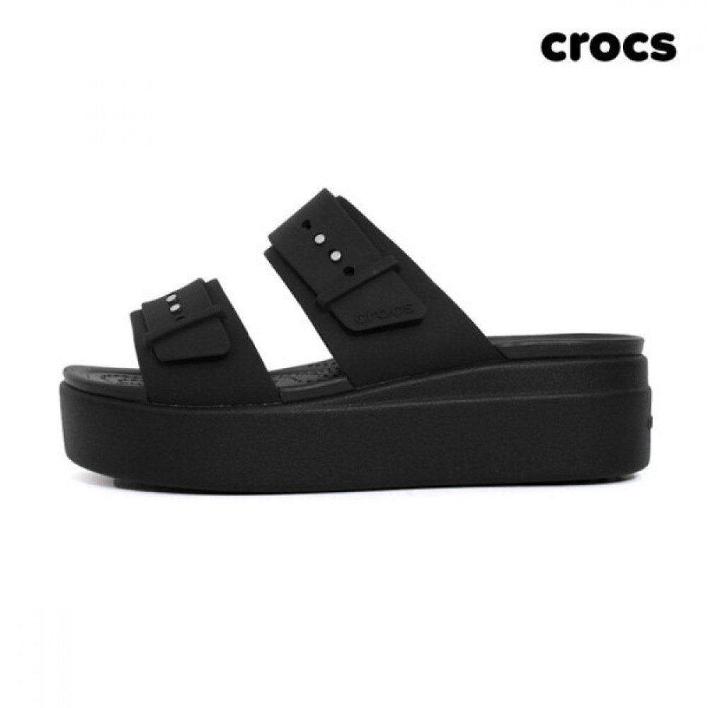 Crocs ブルックリンバックルウェッジサンダルスリッパ