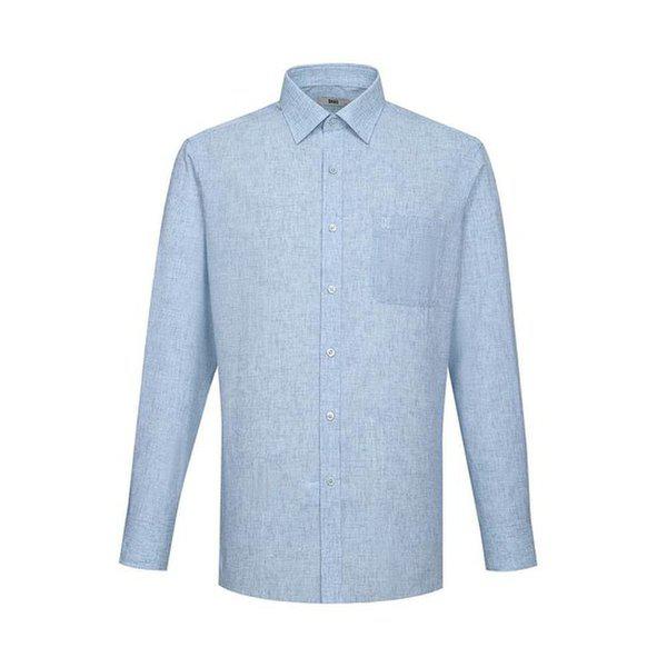 リネン混紡ソリッドパターン ドレスシャツ___DLS3SHDL122B1