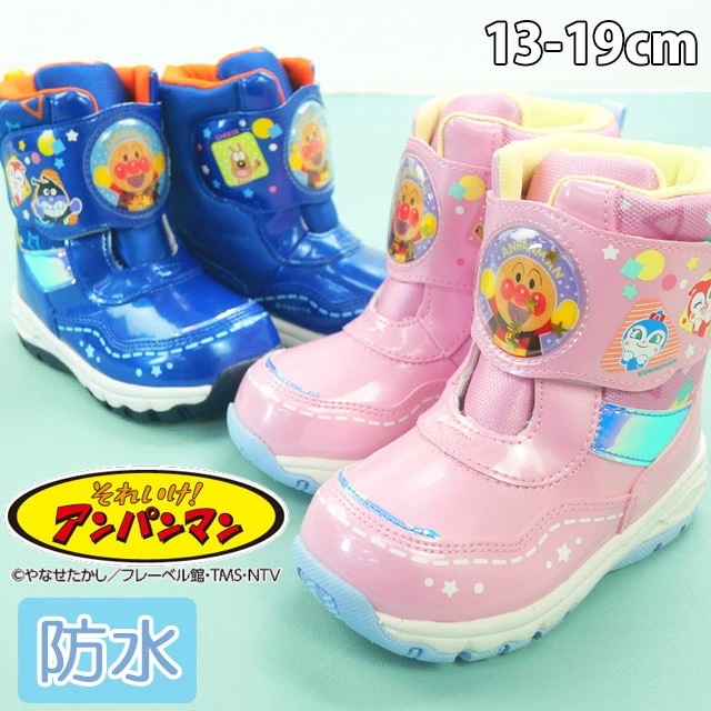 アンパンマン ムーンスター キッズ 女の子 スノーブーツ 防水 ウィンターブーツ ジュニア 男の子 雪道対応 履きやすい キッズブーツ ベルクロ 防寒 冬底 マジックテープ 暖か フットブランケット