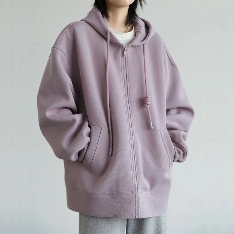 新作登場ジップ韓国 パーカー 裏起毛 韓国 春秋の新作カジュアル連帽シルエット厚手衛衣カーディガンジッパーコート女性用ゆったりミディアム丈 秋アウター 韓国 パーカー レディース