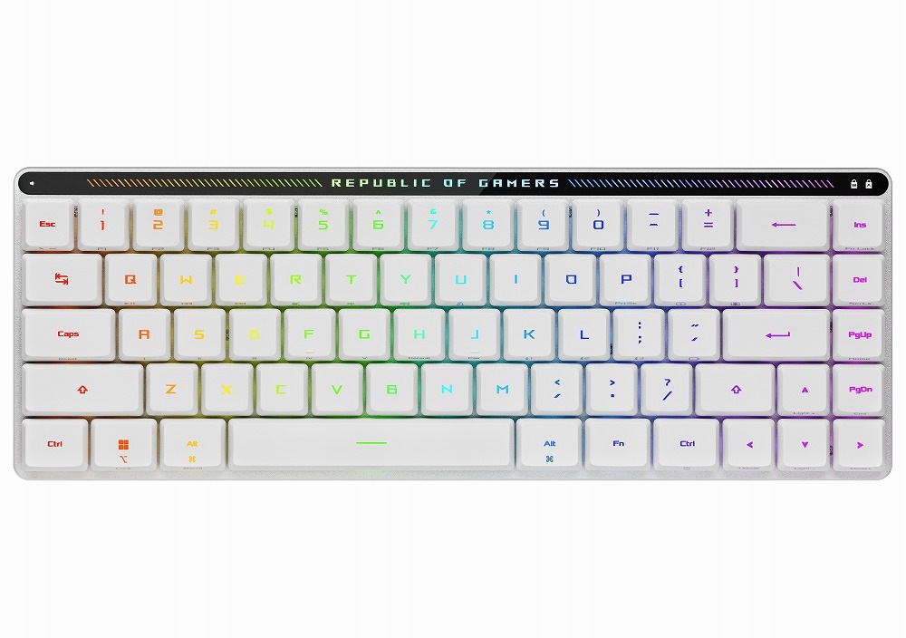 ASUS（エイスース） 有線/2.4GHz/Bluetooth ワイヤレス薄型ゲーミングキーボード ROG Falchion RX Low Profile 65％ 英語配列 赤軸 FALCHIONR