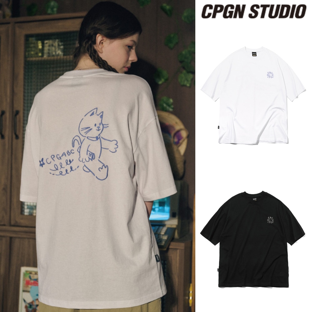 【CPGN STUDIO】 ABC CAT Embroidery Short Sleeve Tee
