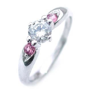 10月誕生石 ピンクトルマリン Ptダイヤリング（婚約指輪エンゲージリング）楽ギフ_包装02P26Mar16 220,000円