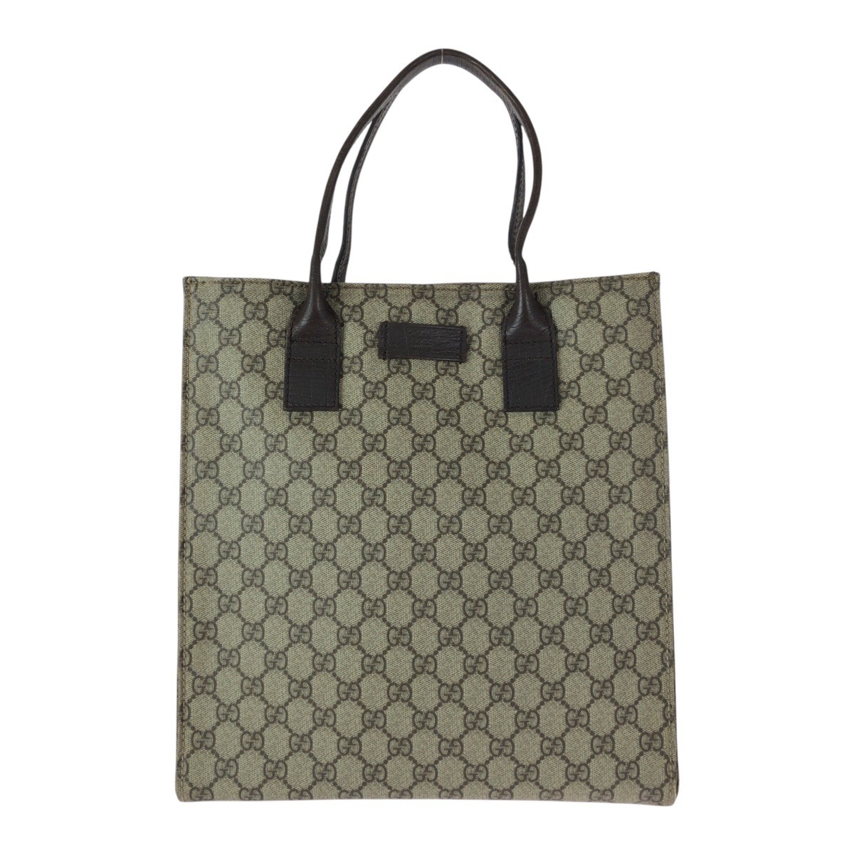 美品 ベージュ ブラウン シルバー金具 GGスプリームキャンバス/レザー 91249 トートバッグ ハンドバッグ レディース 601310