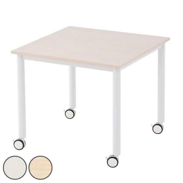 キャスターテーブル 幅80cm 正方形 角型 ミーティング 会議 塾 テーブル キャスター デスク 法人限定