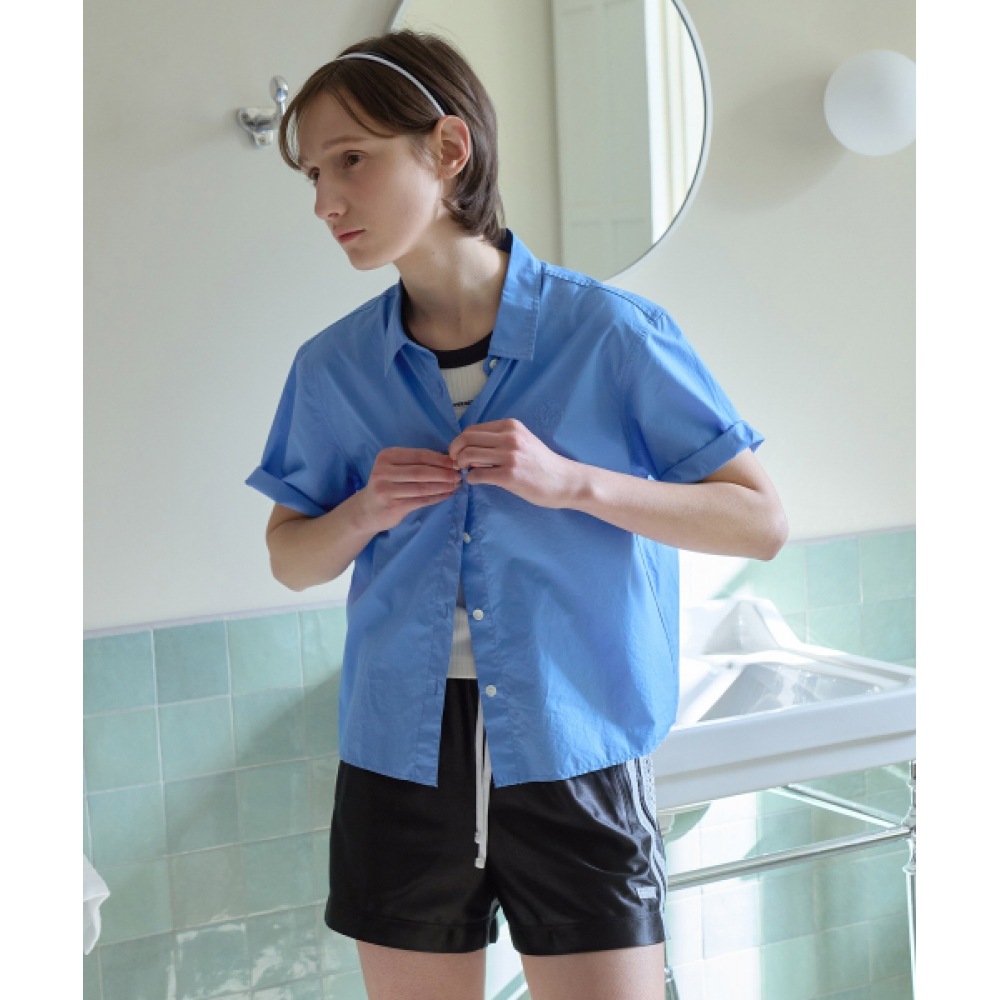 COVERNAT WOMAN クラバーハート ハーフシャツ ブルー