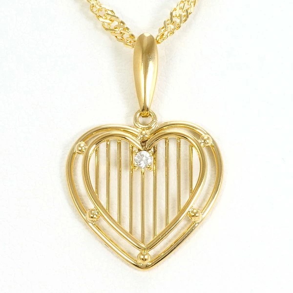 K18 18金 YG イエローゴールド ネックレス ダイヤ 約42cm ジュエリー 中古