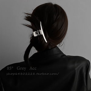 シルバーメタルscrunchies女性ヘアクリップコイフレシャークリップシンプルで汎用性の高いヘアアクセサリー