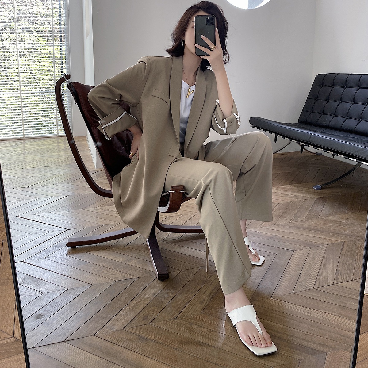 セットアップ セットアップ ジャケット ワイドパンツ ロング ロング丈 袖あり 長袖 Vネック 襟付き ハイウエスト 前開き 上下セット 2点セット ツーピース かわいい 大人可愛い きれいめ