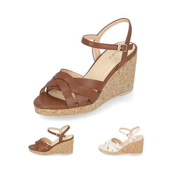 マッツ 女性 クロスストラップ ウェッジサンダル 8cm LCWW28M326