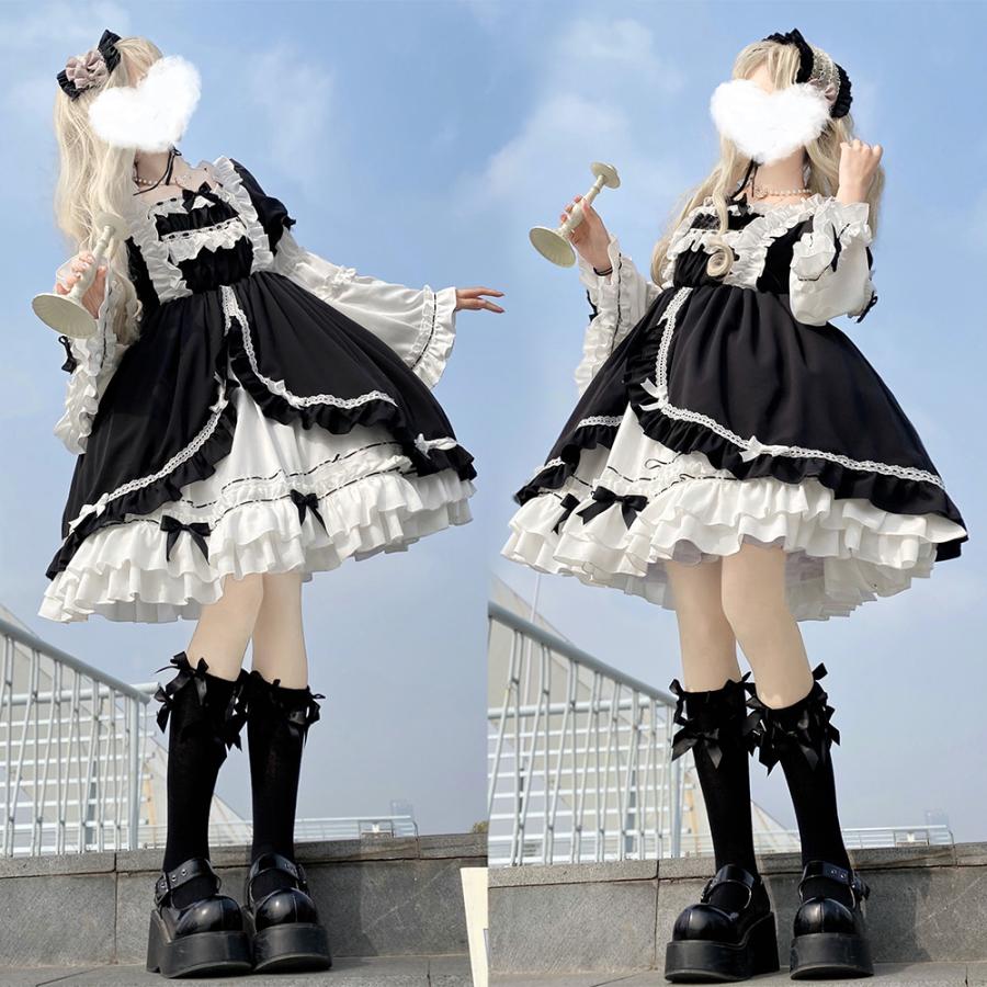 ワンピース ロリータドレス 可愛いワンピース 甘ロリ 学園祭 lolita クラロリ カジュロリ 衣装 姫様　お嬢さん　コスプレー服 cosplay服ロリータ