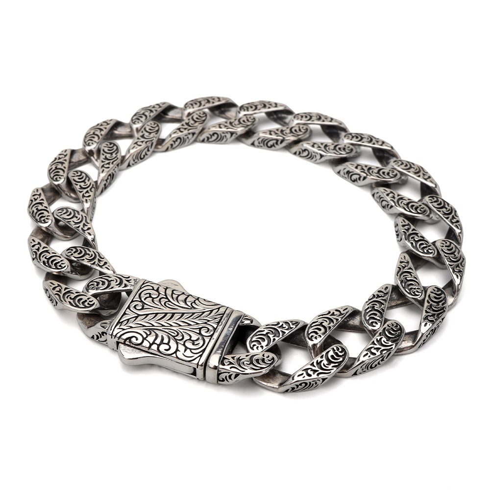 925 唐草 喜平チェーンブレスレット [bs221]