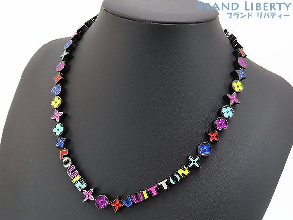 激レアほぼ新品ルイヴィトンコリエモノグラムパーティーネックレスチョーカーマルチカラーメタルエナメルM00918 61,050円