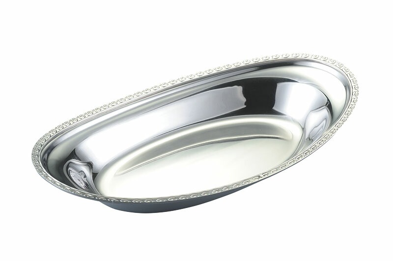 （まとめ買い）18-8さざ波カレー皿 12 1/2インチ [x3]