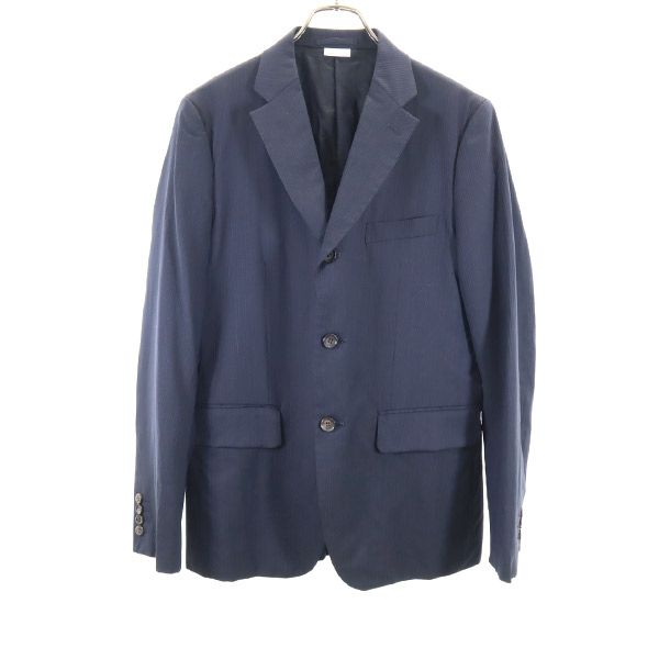 コムデギャルソンオムドゥ 2018年 日本製 ストライプ柄 ウールブレンド テーラードジャケット M ネイビー系 COMME des GARCONS HOMME DEUX メンズ