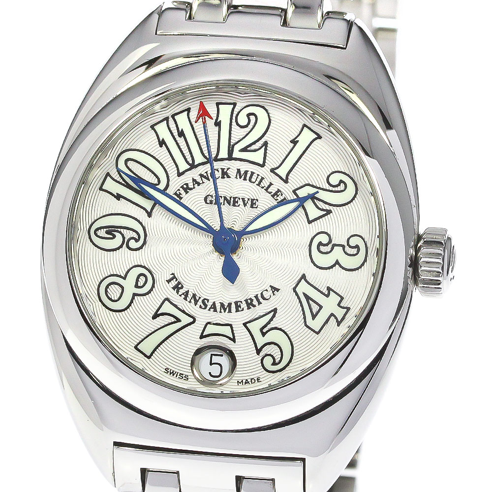 フランクミュラー FRANCK MULLER 2000L トランスアメリカ デイト オートクォーツ レディース 良品 保証書付き_777790【中古】