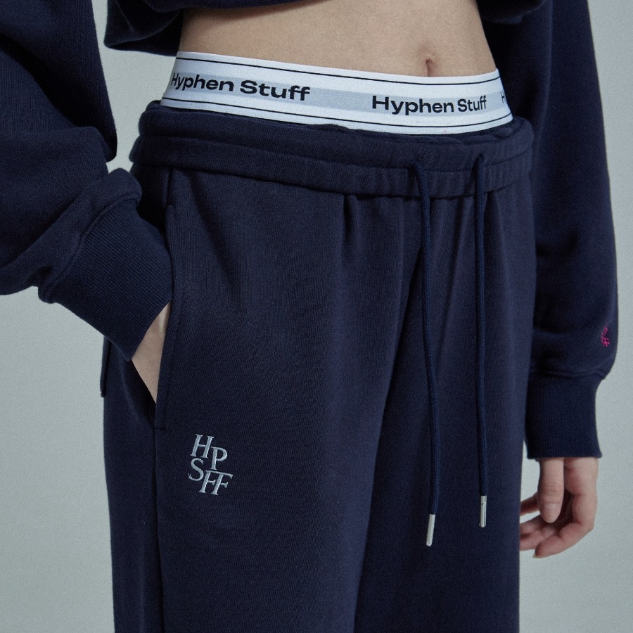 Folding Band Sweat Pants[NAVY]