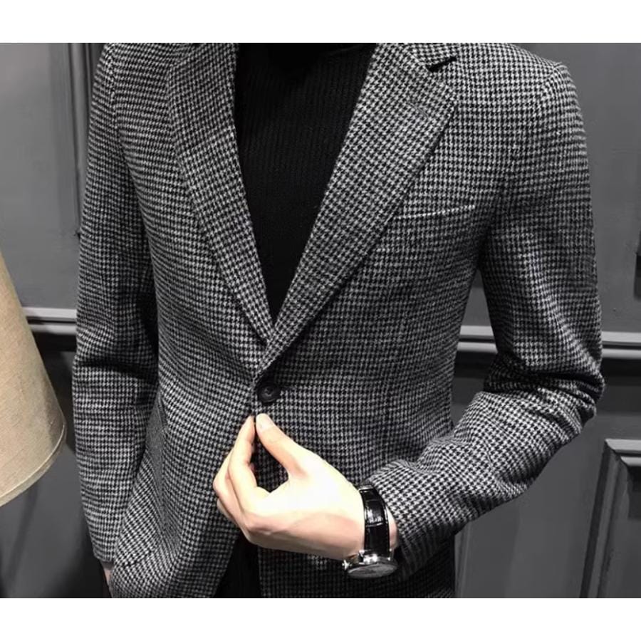 イベント特典 テーラードチェック柄メンズブレザーカジュアルスーツビジネススーツ春秋冬細身結婚式おしゃれ紳士用トップス大きいサイズ