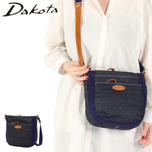 ダコタ限定ノベルティ付 ショルダーバッグ レディース 斜めがけ デニム ブランド バッグ 大人 帆布 綿 レザー ファスナー かわいい 日本製 A5 シンピット 1531752 新作 2025