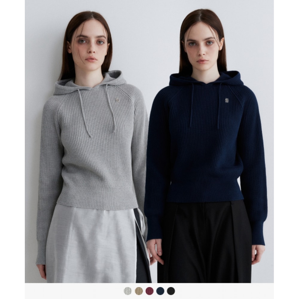 スクエアレディース (レディース) コットン 100% クロップフードニット-5色