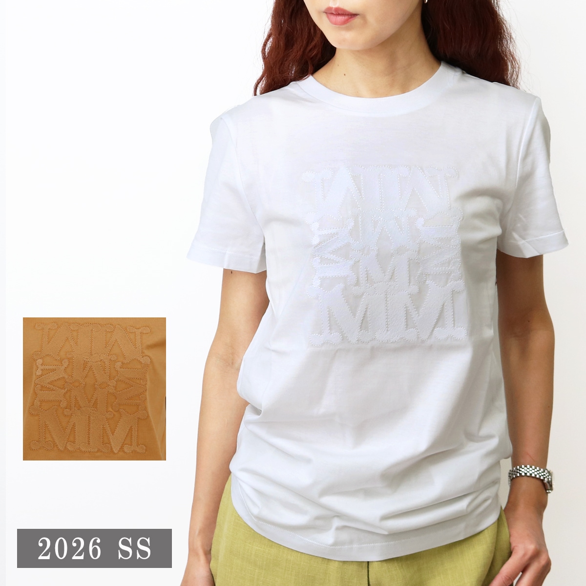 Tシャツ GIOVANE ジオヴァニ レディース ロゴ刺繍 クルーネック カットソー 半袖 SS TEE ブランド MAMGIOVANE