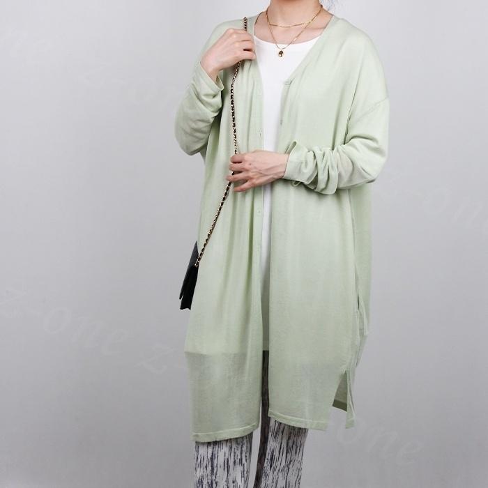 『 UVカット 』カーデ 指穴 カーディガン ロングカーディガン レディース 紫外線対策 自転車 アウトドア ロング 長袖 ライトアウター 薄手 羽織 透け