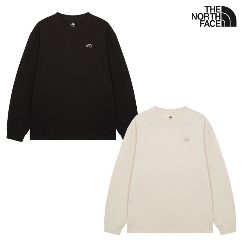 NT7TR55 EASYON LS R TEE 25FW 新作 ワンポイントロゴ シンプル デイリー ベーシック インナー レイヤード 韓国コーデ 通勤通学 ロングスリーブ コーデ提案 パンツ デニム