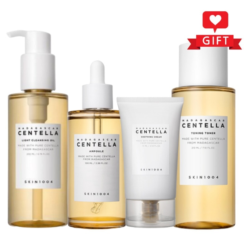 マダガスカルセンテラ鎮静ケア4点セット（トーニングトナー210ml＋アンプル100ml＋スージングクリーム75ml＋クレンジングオイル200ml）/ 敏感肌/毛穴ケア/肌荒れ予防