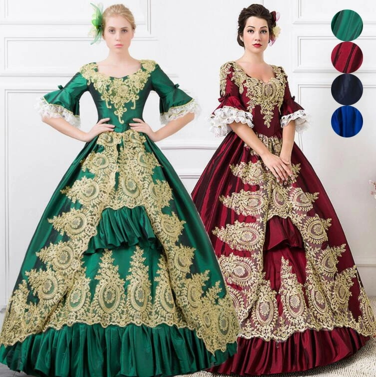 貴族ドレス 華やか フレア袖 帽子付き オペラ声楽 舞踏会 プリンセスドレス ヨーロッパ風ドレス 中世貴族風ドレス 高級感 宮廷ドレス ステージ衣装 パーティードレス ロングドレス 撮影用 可愛い ハ