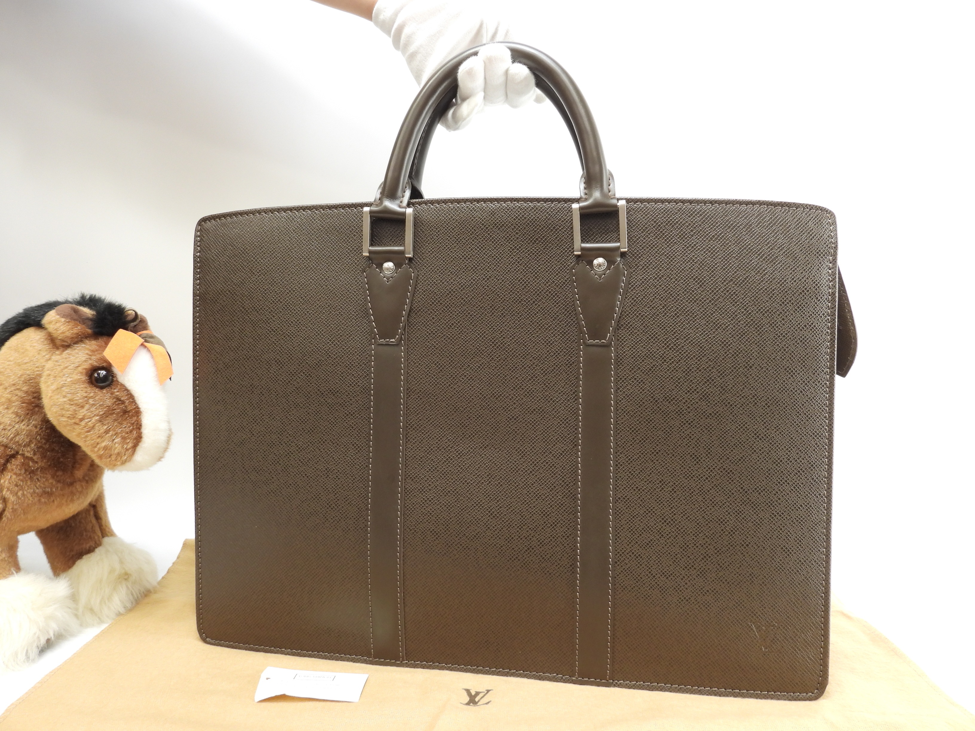 ロザン M30058 タイガ/グリズリ 書類かばん ブリーフケース 美品@VI0045