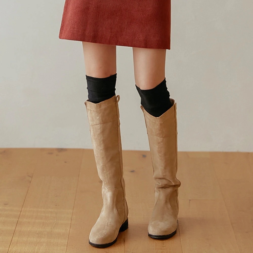 裏ファーエコスエードロングブーツ