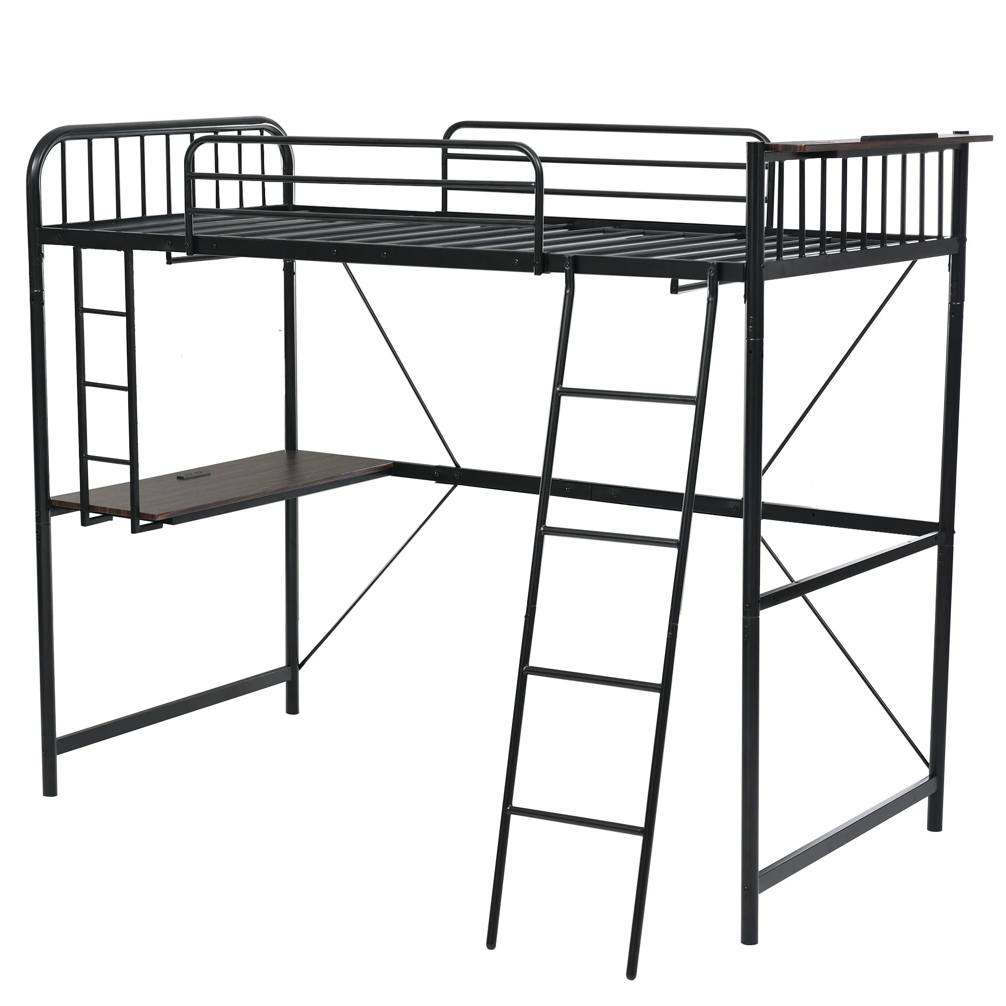 システムベット ロフトベッド シングル コンセント付き デスク付き 耐荷重120kg 高さ170cm 北欧風 二段ベッド 大人ベッド 一人暮らし 部屋二段ベッド スチール 耐震 ベッド パイプベッ