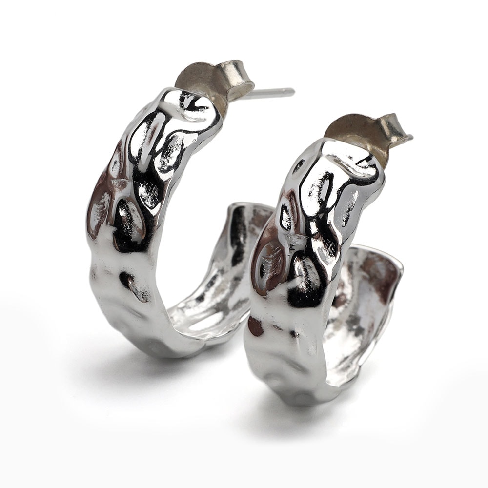 シルバー925 槌目メタルピアス [ce409]