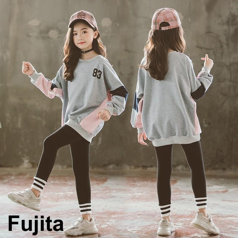 ジャージ キッズ 女子 上下 長袖 春秋 秋着 ジュニア 2点セット 子供服 セットアップ Tシャツ 長ズボン トレーナー スポーツウェア 運動着 可愛い おしゃれ