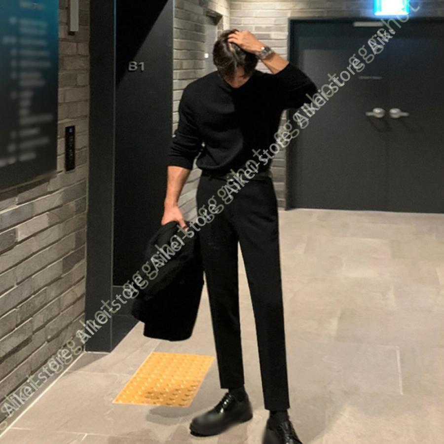 スラックス メンズ パンツ アンクルパンツ ビジネス フォマール ズボン 黒 スリム スラックス メンズスーツパンツ 細身 ロングパンツ 防水 ノーアイロン 通勤