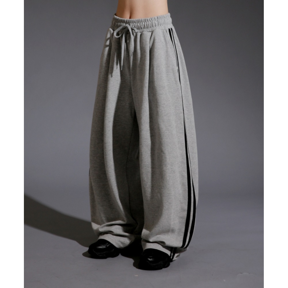 ライクザモストツーテーピングピントックワイドトレーニングパンツ [メランジ]