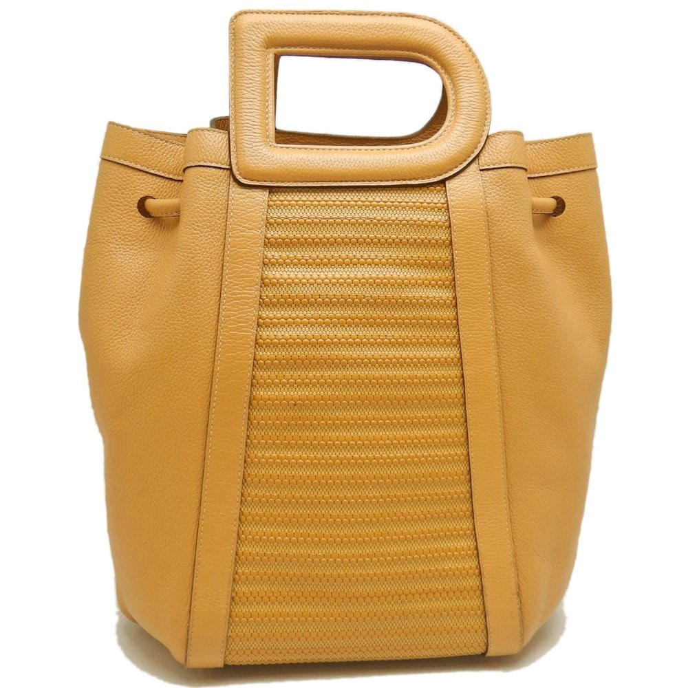 2WAY トートバッグ レザー マスタード レディース /253548【中古】