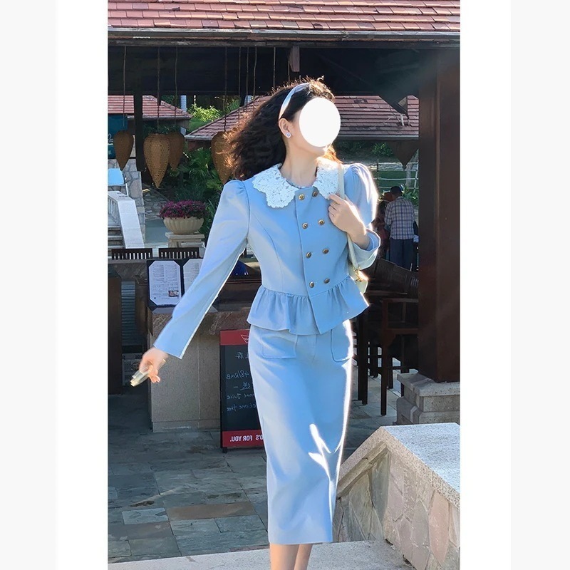 セットアップ スーツ レディース 韓国 CHIC 春秋 感 スーツスカート+コート おしゃれ