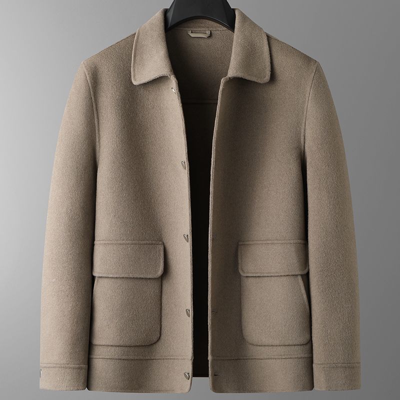 男性用両面ウールコートプラスサイズプラスサイズラペルウールコート特大ゆったりカジュアル快適快適トレンドファットユース