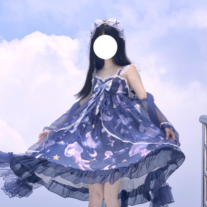 飴紙クラゲの優しい女の子のワンピース ロリータワンピース