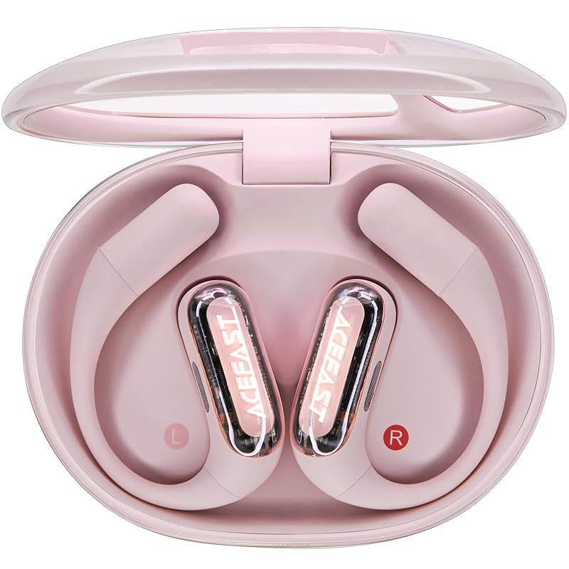 【iFデザイン賞殿堂入り!!】ACEFAST オープンイヤー イヤホン LED雰囲気呼吸ライト Bluetooth 5.4 完全ワイヤレス ランニング・スポーツイヤホン 軽量 耳を塞がない 急速充電