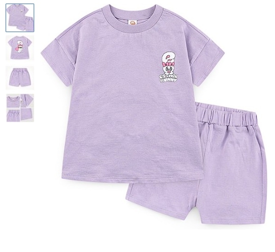 [韓国キッズファッション] ミルクマイル 子供用 エスダーバニー ハートパン 半袖 上下セット